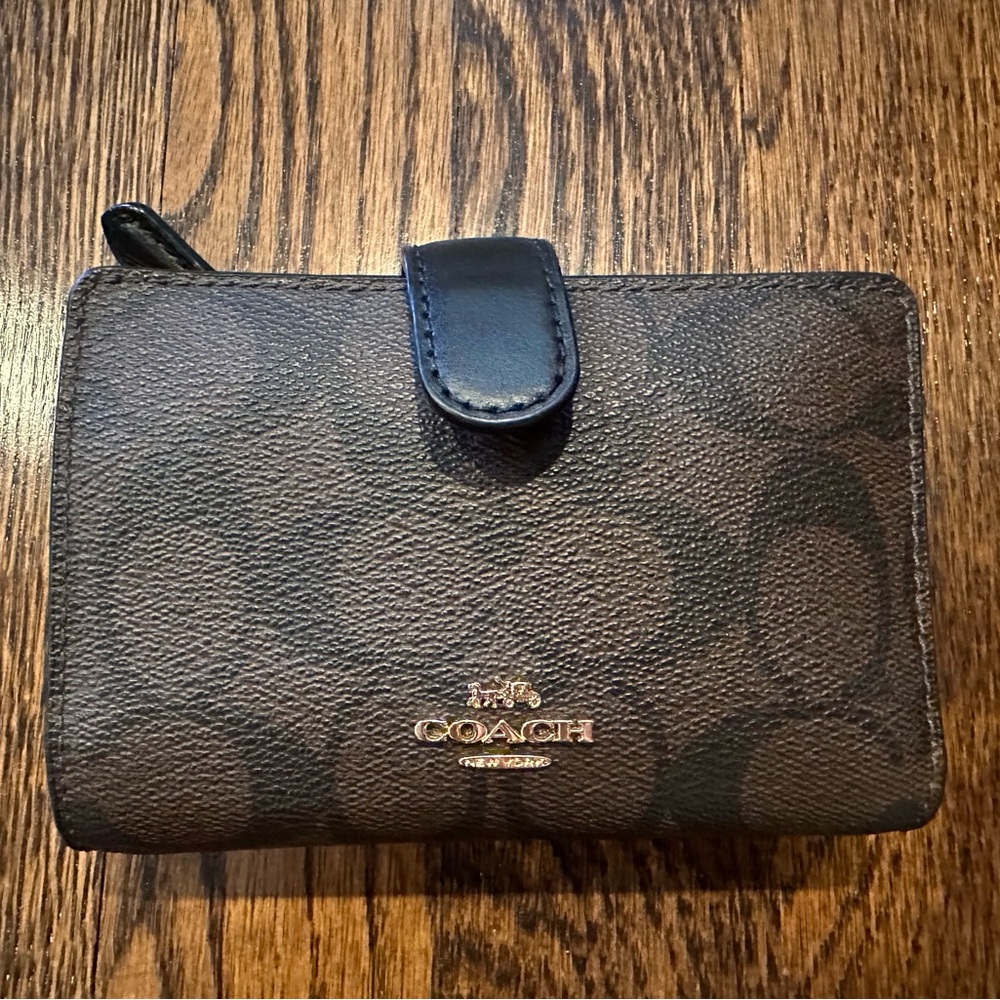 Coach Dark Brown and Black Wallet